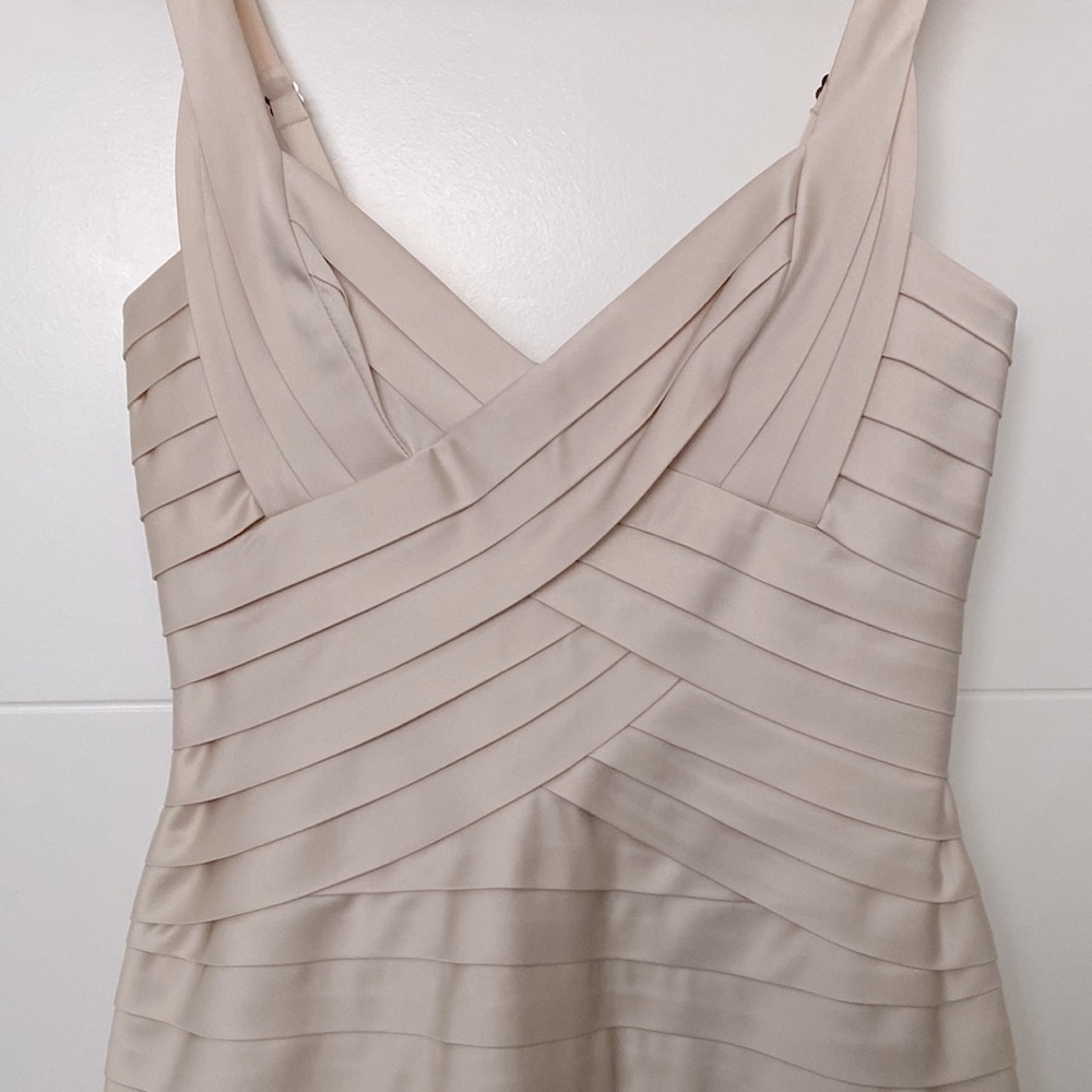 BCBGMaxAzria strappy bodycon dress, color ivory, size 4